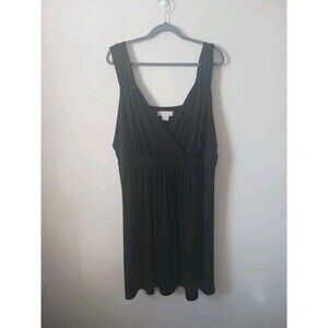 Michael Kors Knee Length Sleeveless V Neck Black Dress Plus Size 2X